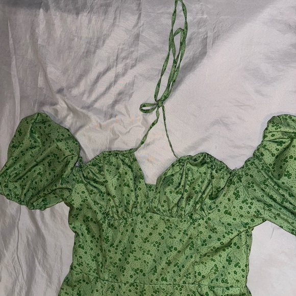 Green Puff Sleeve Midi Dress | Cottagecore | Romantic Spring Look - Picture 6 of 6